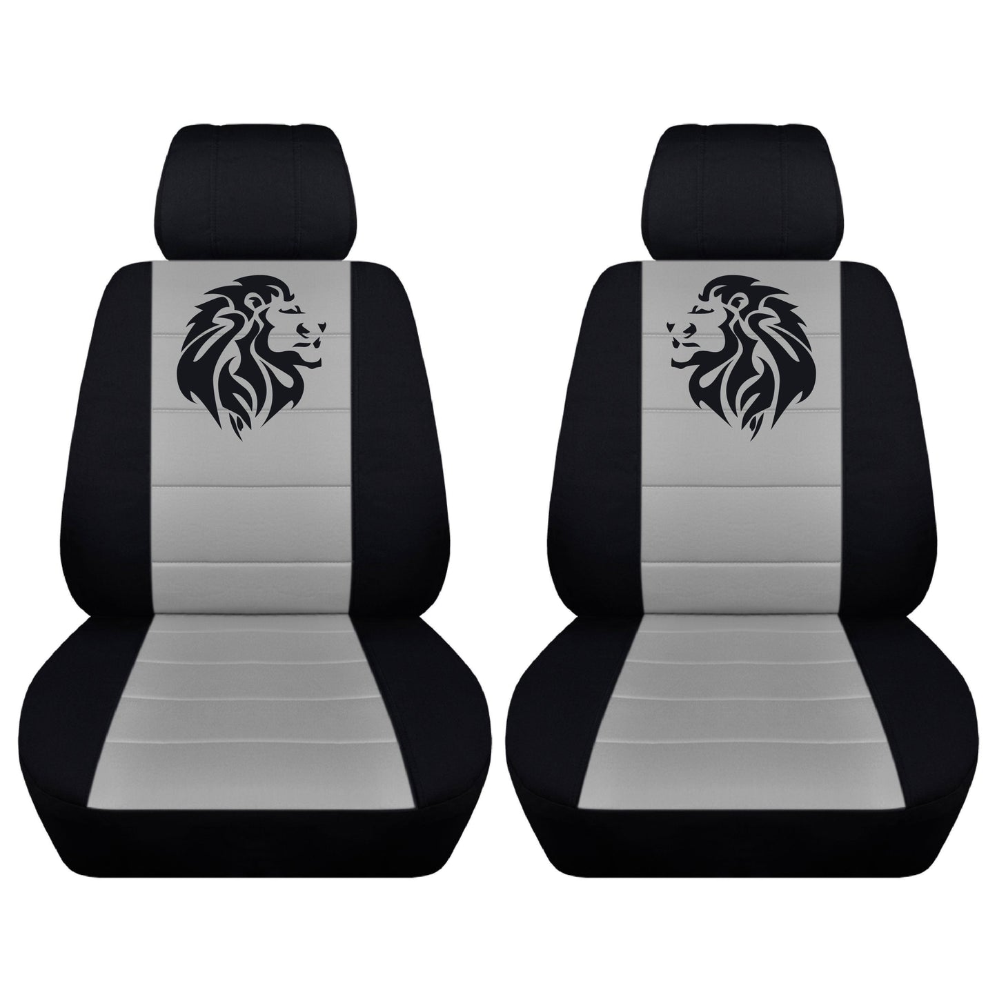 Two Front Two Tone Seat Covers with a Lion Fits Honda CR-V Side Airbag Friendly