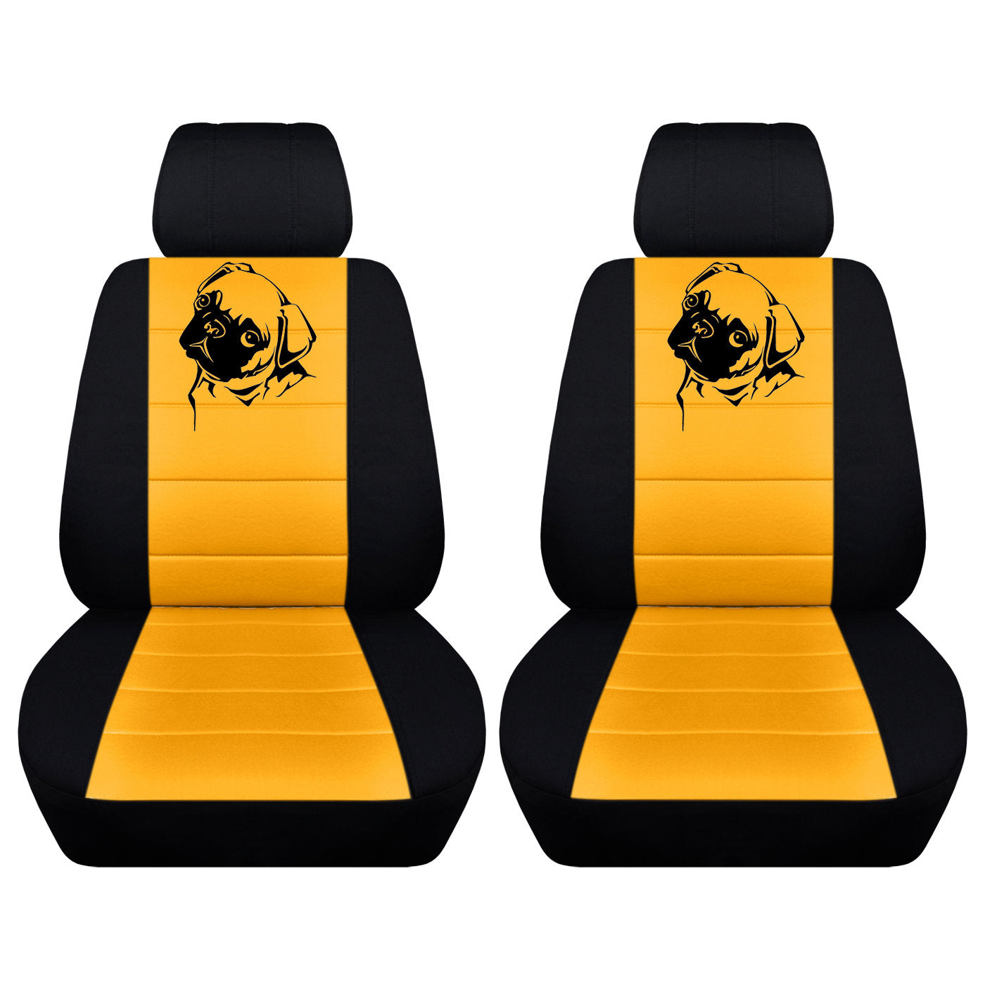 Seat Covers for Chevy Silverado - Front Bucket Chevy Seat Covers with a Pug Fits 2015 - 2018 Model