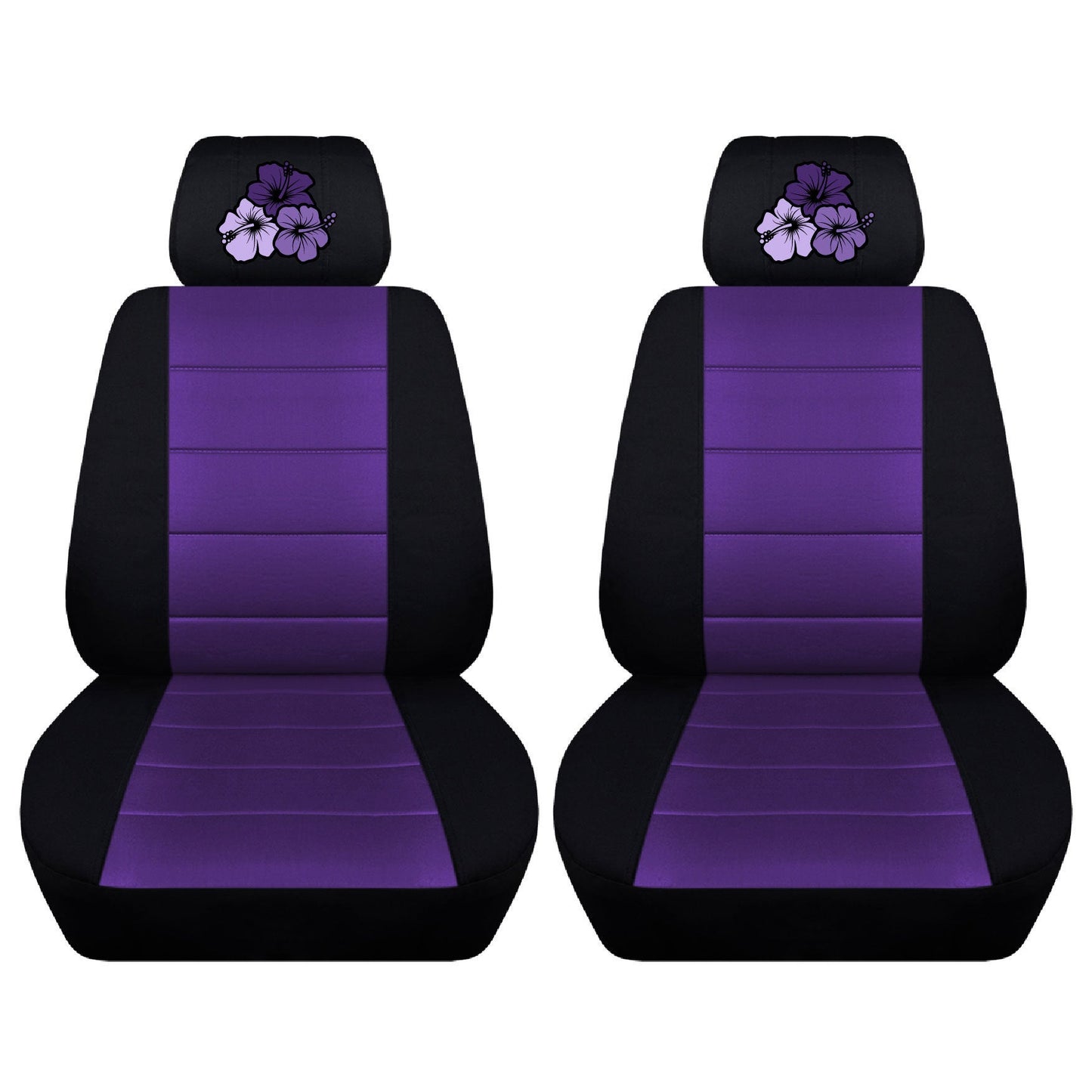 Two Front Two Tone Seat with Embroidered Hibiscus Flowers Covers Fits Honda CR-V Side Airbag Friendly