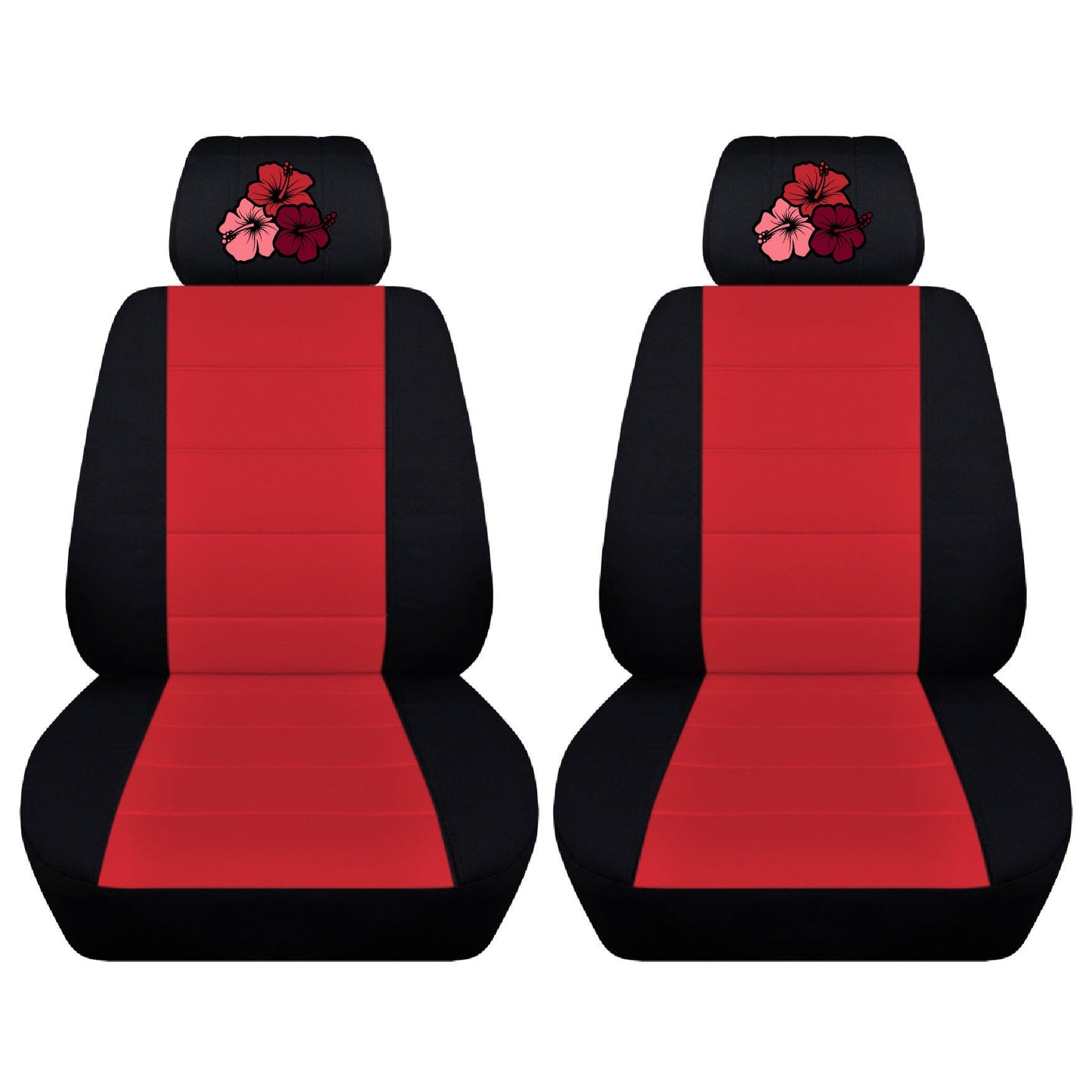 Truck Seat Covers for Ford F150 - Dutch Designed Front Bucket Seat Covers for 2015 to 2018 Ford F150 - Airbag Friendly Embroidered Hibiscus Truck Seat Covers