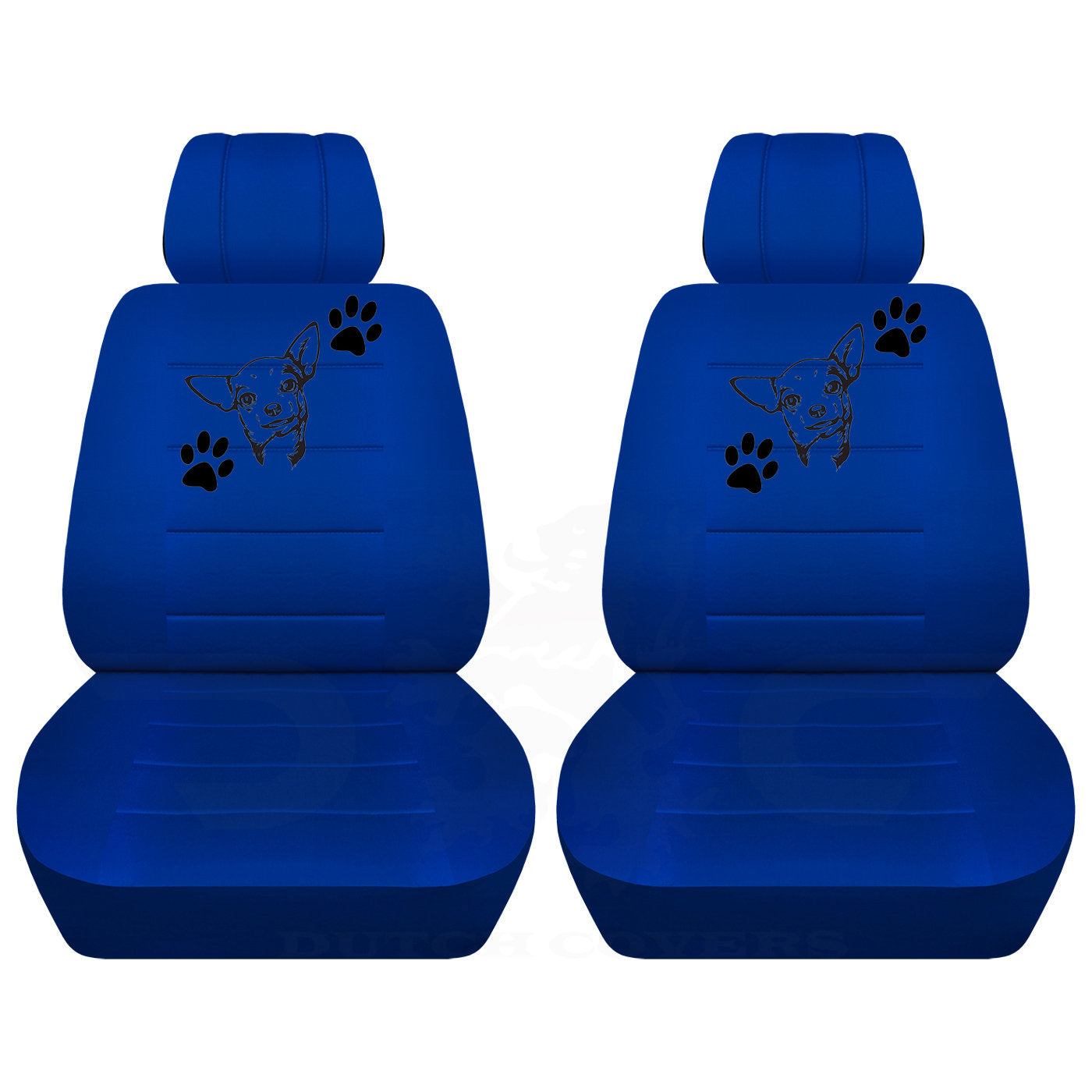 Two Front Seat Covers with a Chihuahua and Paw Prints Side Airbag Friendly Fits Toyota RAV-4