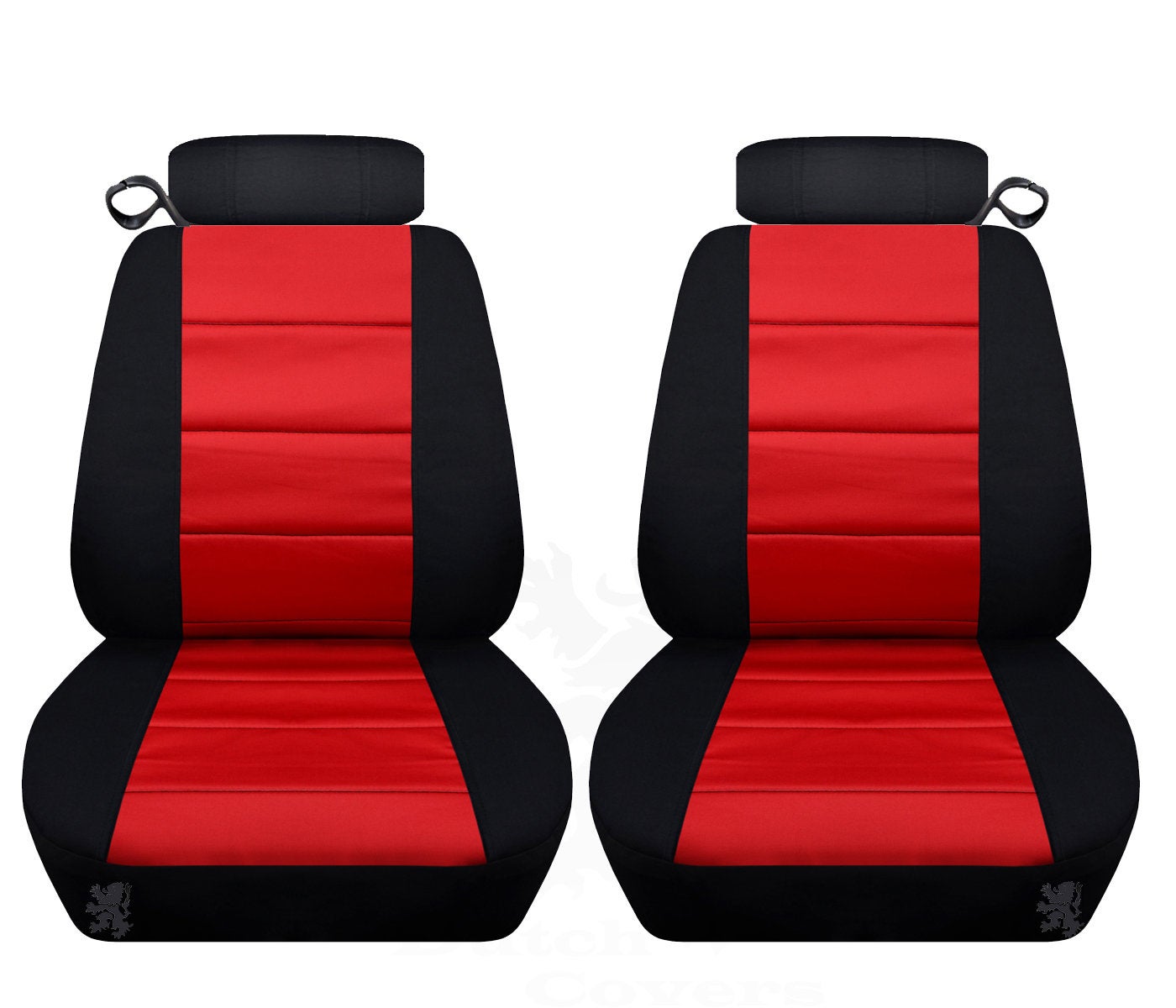 Front Seat Covers Two Tone Colors Fits a 1994 to 2004 Ford Mustang Separate Headrest Covers with Adjustment for Seat Belt Holder