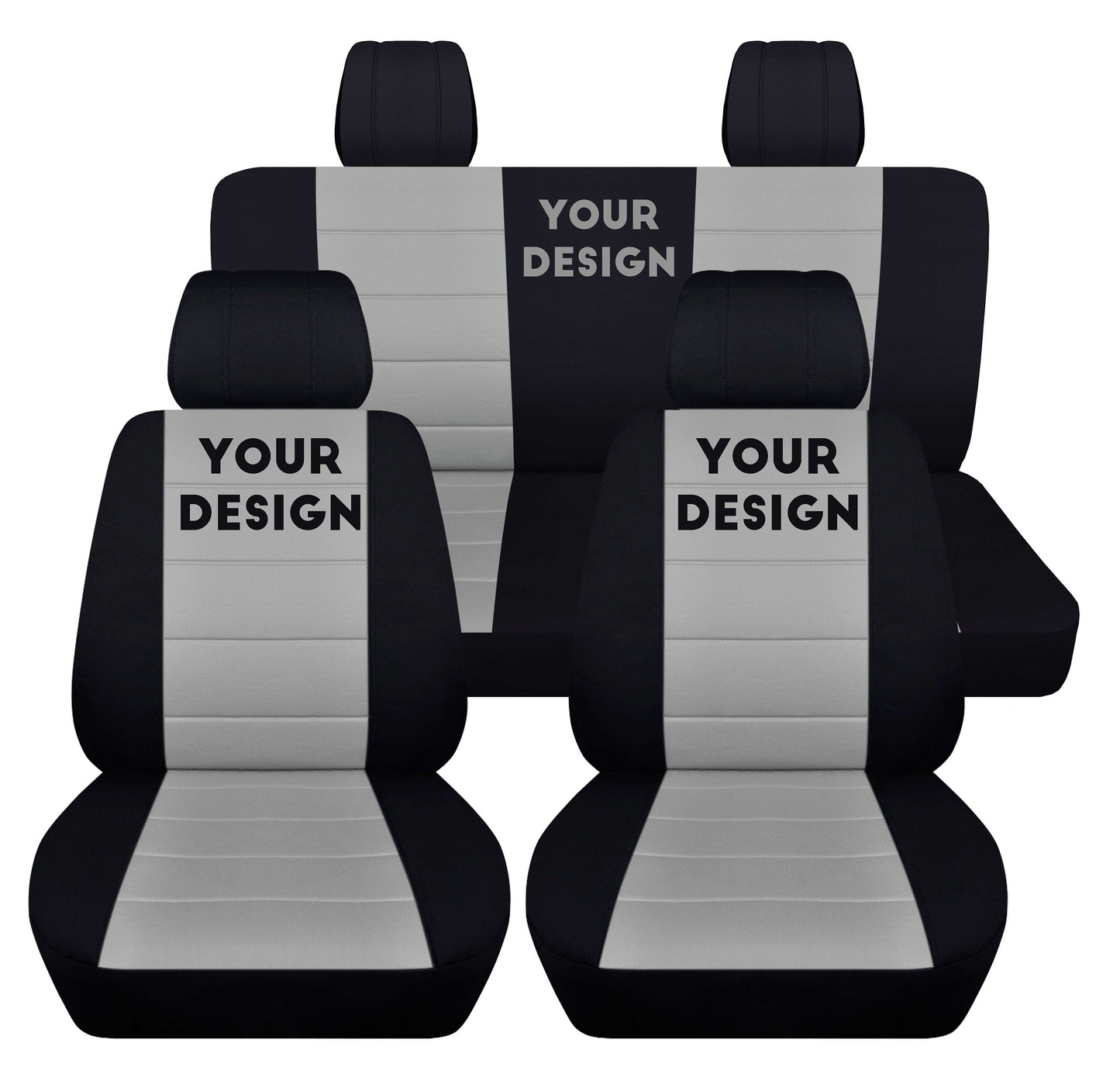 Jeep Wrangler JK Seat Covers - Front and Rear Seat Covers for 2011 to 2018 Jeep Wrangler JK - Airbag Friendly Embroidered Car Seat Covers - Design of Your Choice