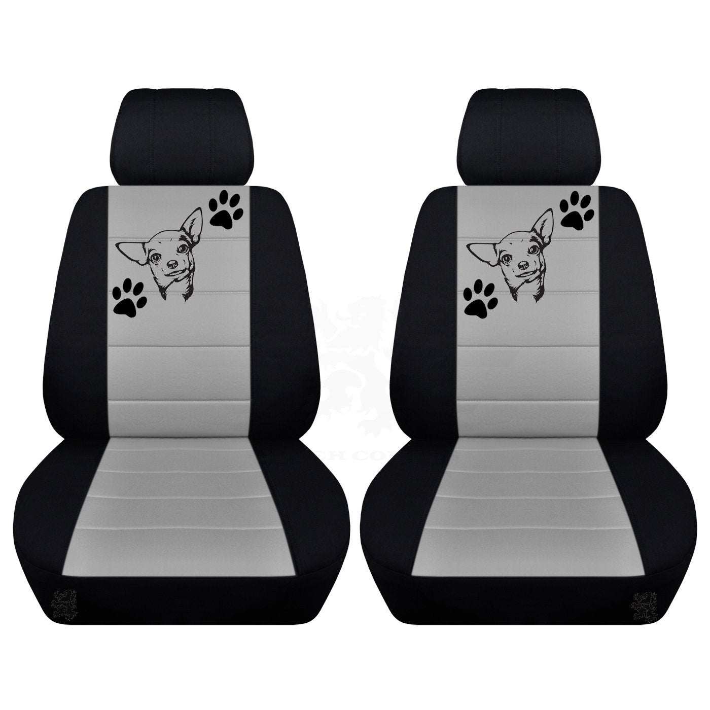 Seat Covers for Chevy Silverado - Front Bucket Chevy Seat Covers with a Chihuahua and Paws Fits 2015 - 2018 Model