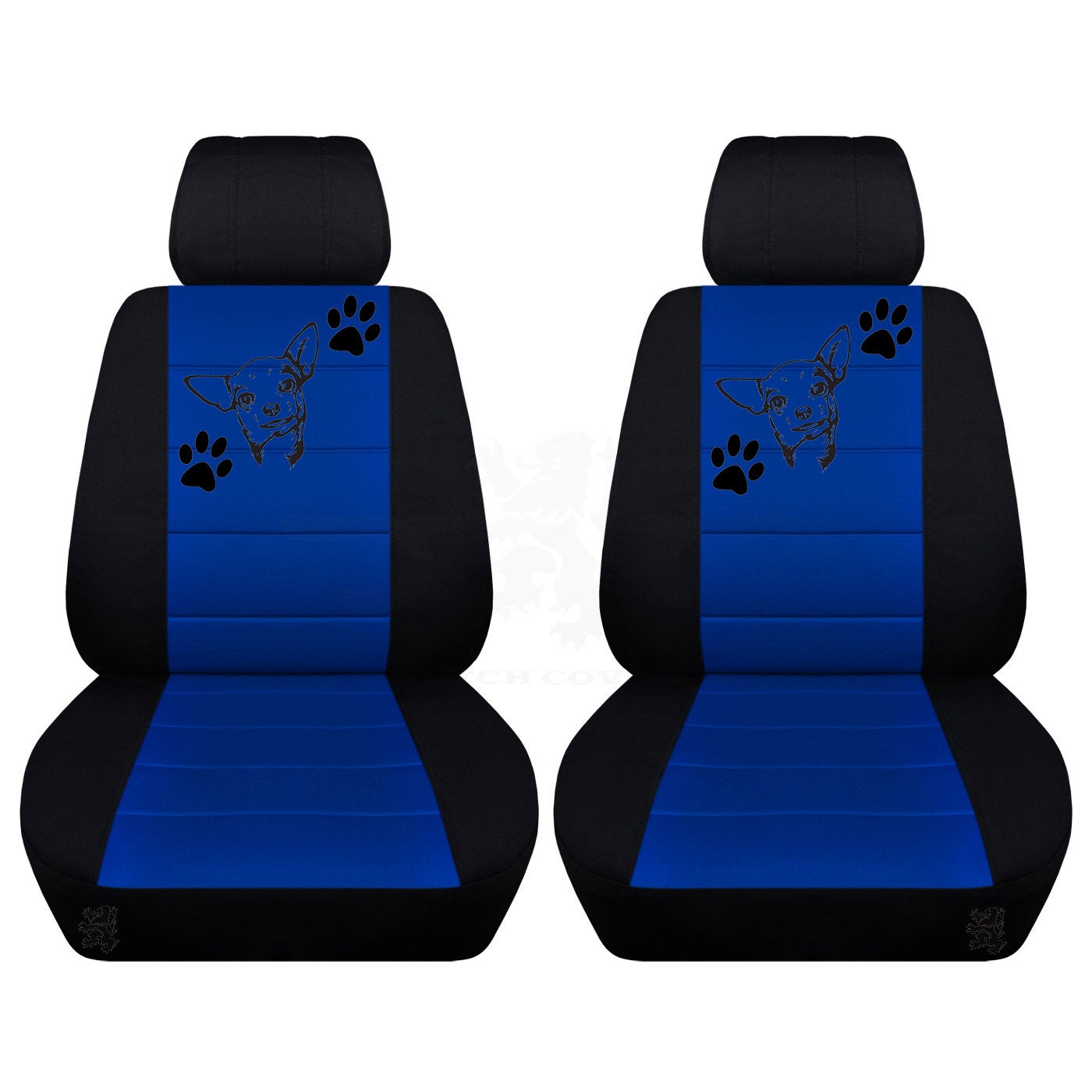 Seat Covers for Chevy Silverado - Front Bucket Chevy Seat Covers with a Chihuahua and Paws Fits 2015 - 2018 Model