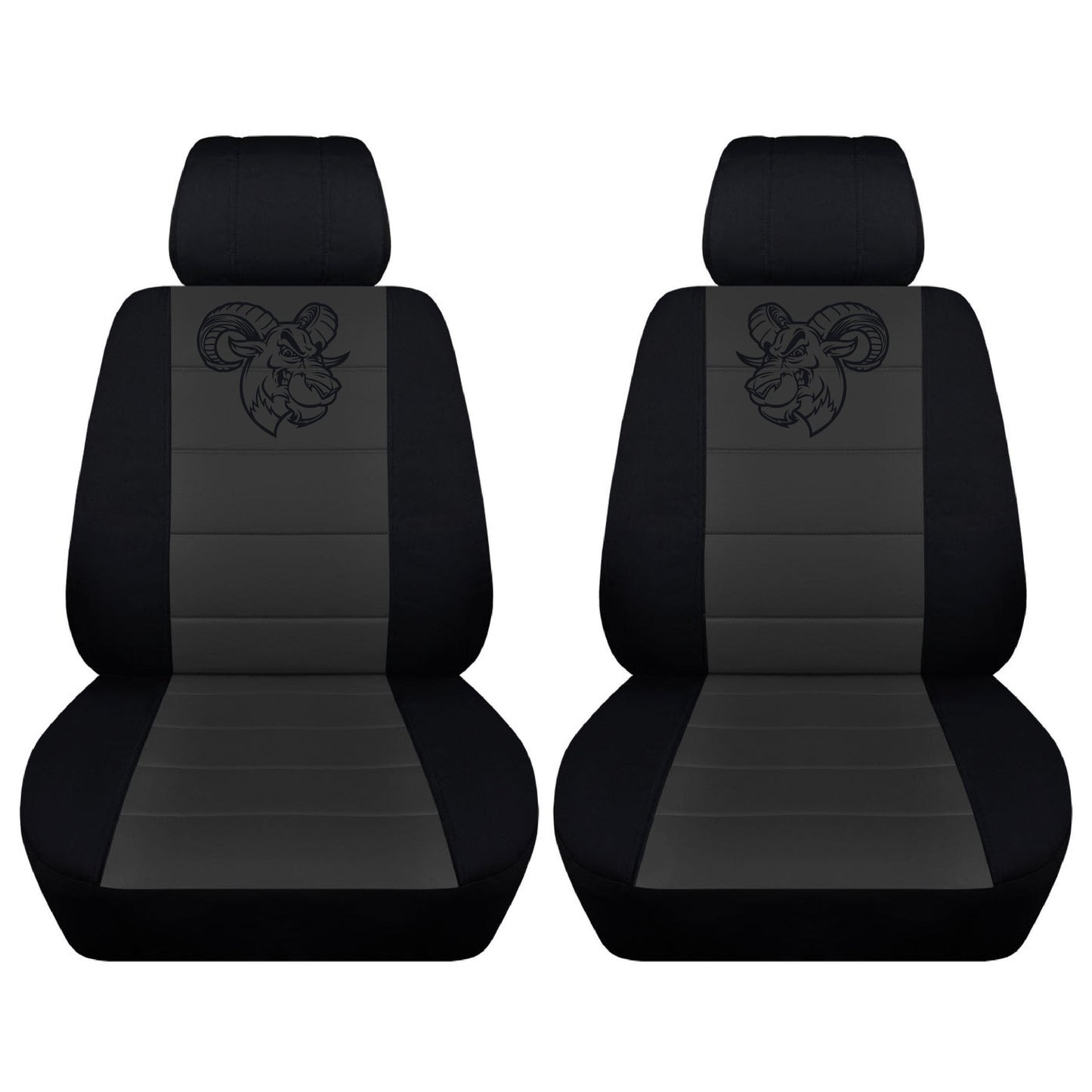 Dodge Ram Seat Covers -  Grinning Ram Car - Front Set