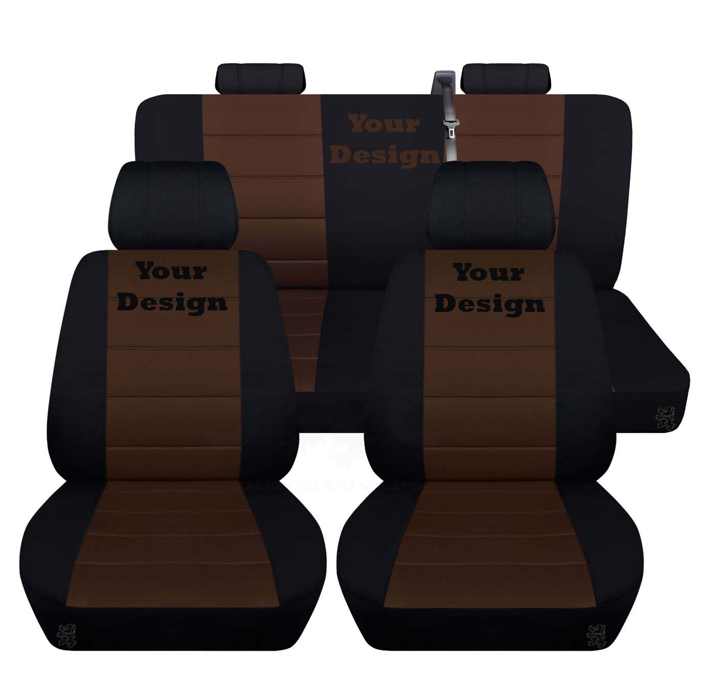 Seat Covers for Chevy Silverado - Front and Rear Chevy Seat Covers with Embroidered Design (Your Choice) Fits 2015 - 2018 Model