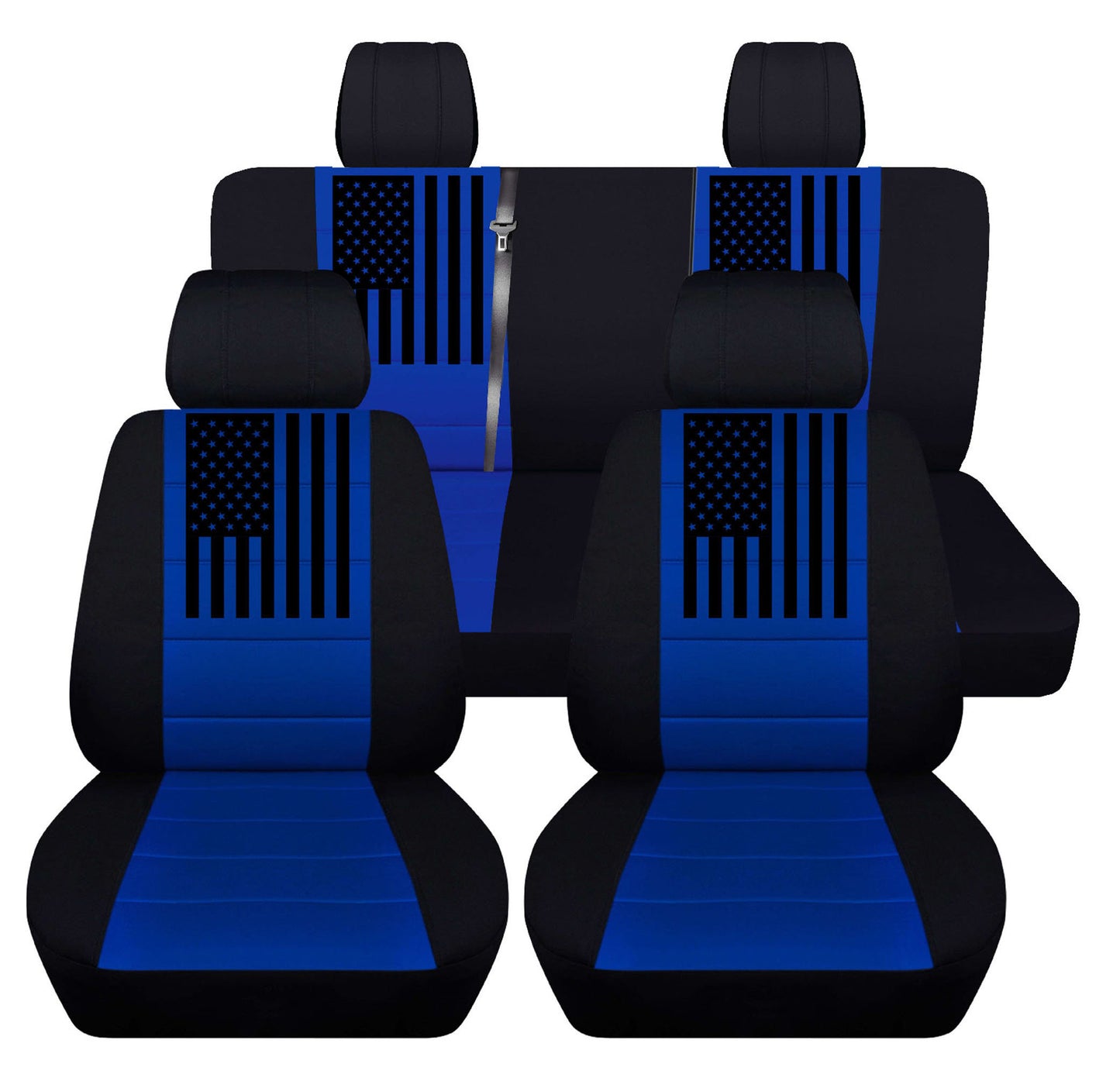 Jeep Wrangler JK Seat Covers - Front and Rear Seat Covers for 2011 to 2018 Jeep Wrangler JK - Airbag Friendly Patriotic Car Seat Covers