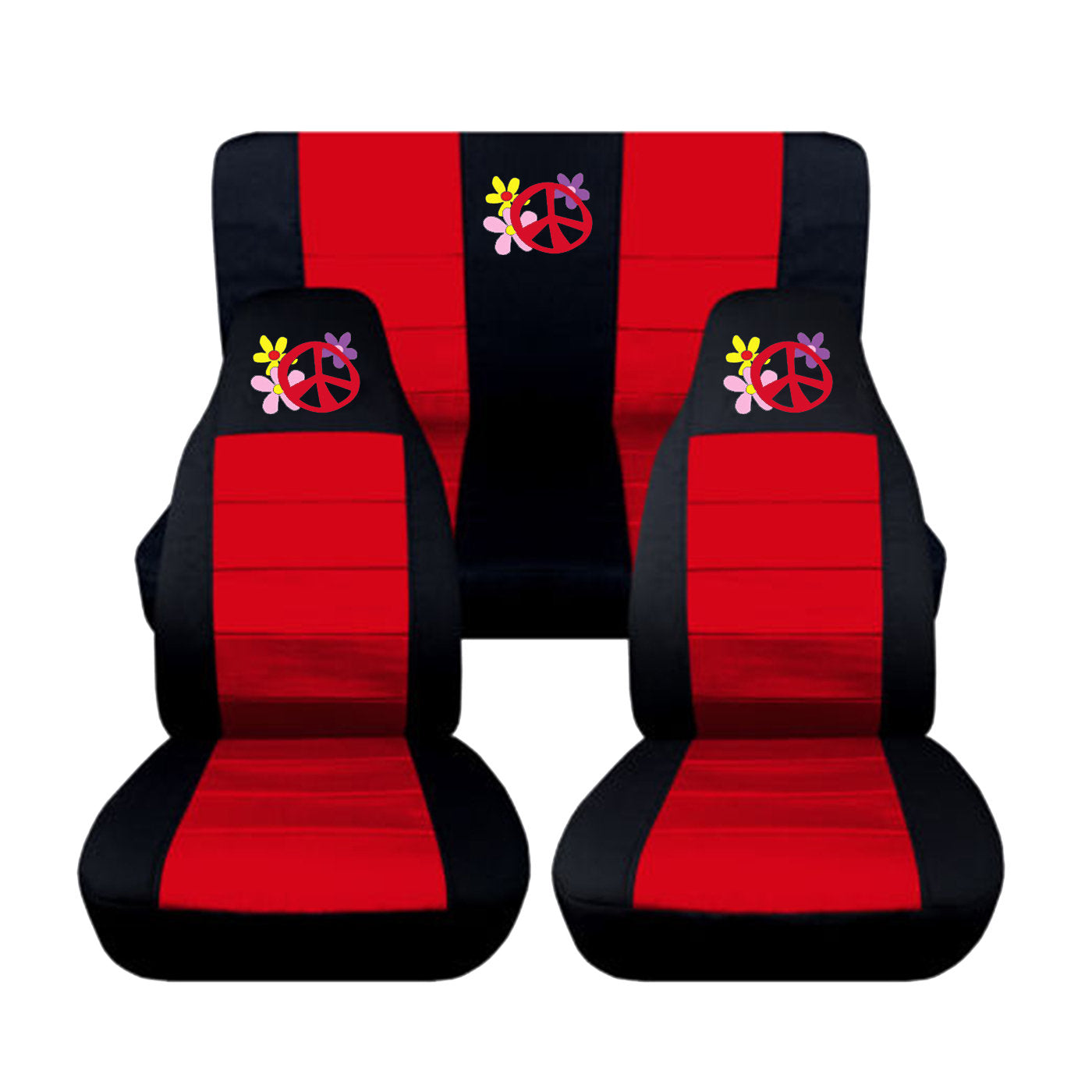 Jeep Wrangler TJ Seat Covers - Front and Rear Seat Covers for 2003 to 2006 Jeep Wrangler TJ - Airbag Friendly Peace Car Seat Covers