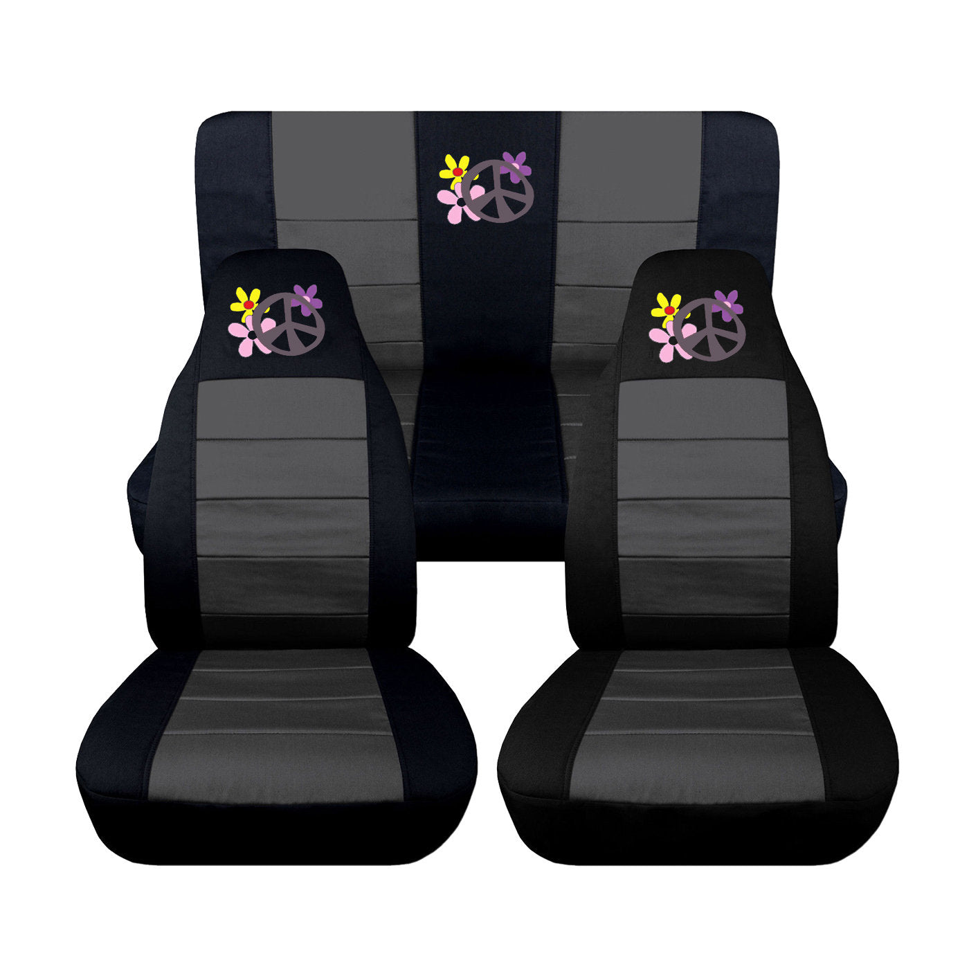 Jeep Wrangler TJ Seat Covers - Front and Rear Seat Covers for 2003 to 2006 Jeep Wrangler TJ - Airbag Friendly Peace Car Seat Covers