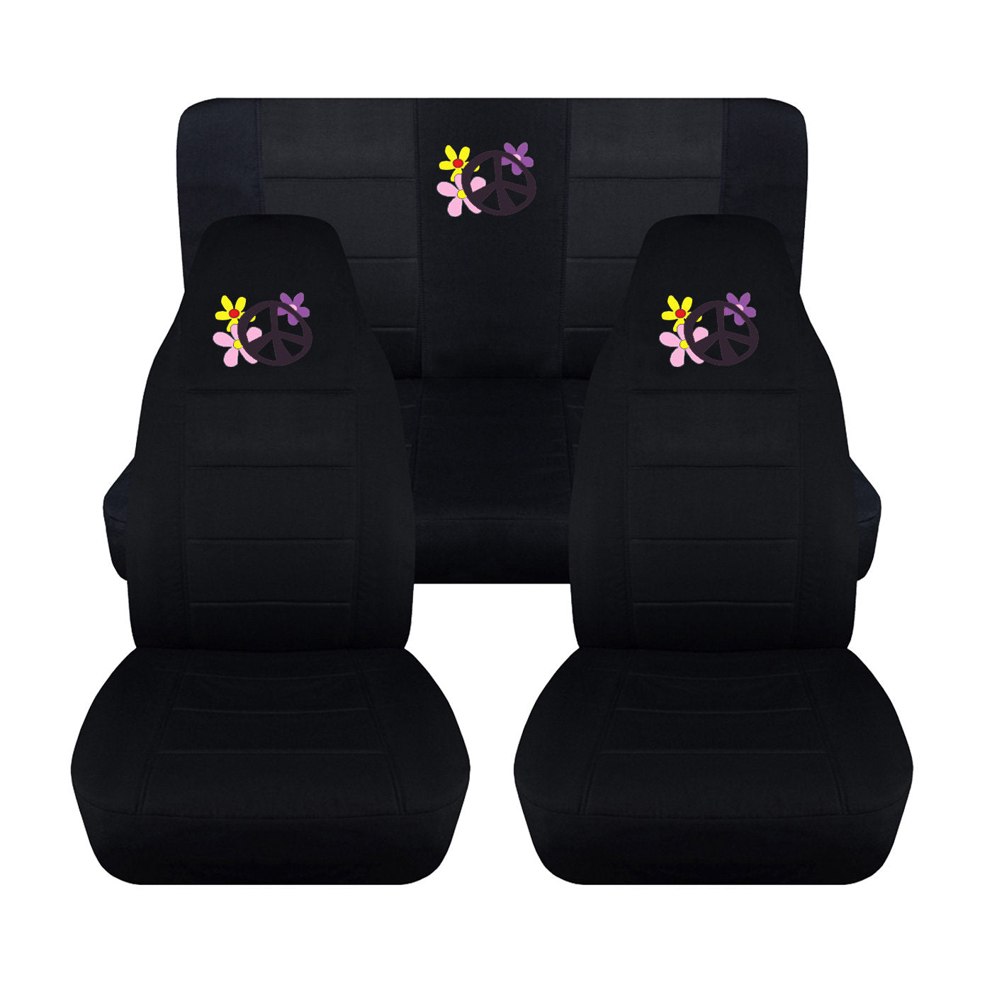 Jeep Wrangler TJ Seat Covers - Front and Rear Seat Covers for 2003 to 2006 Jeep Wrangler TJ - Airbag Friendly Peace Car Seat Covers