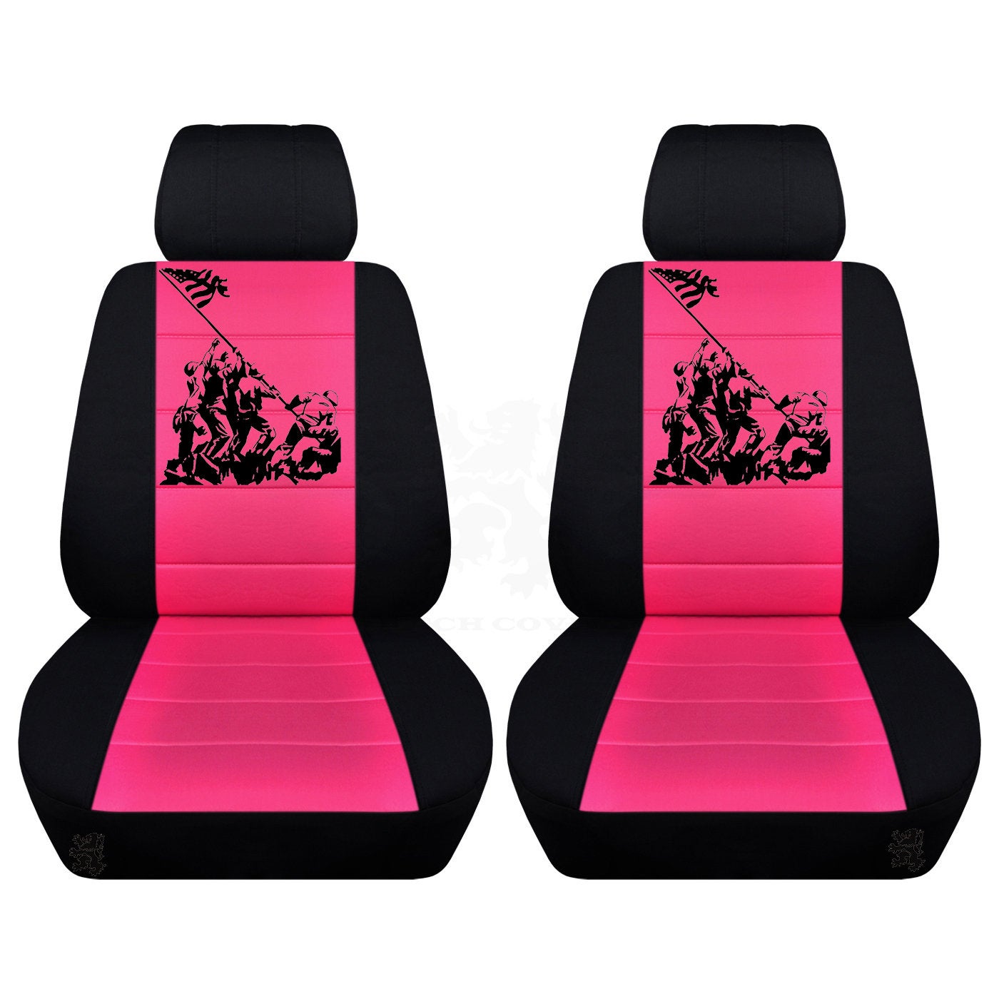 Two Front Seat Covers with an Iwo Jima Design on the Seat Covers Side Airbag Friendly Fits Toyota RAV-4