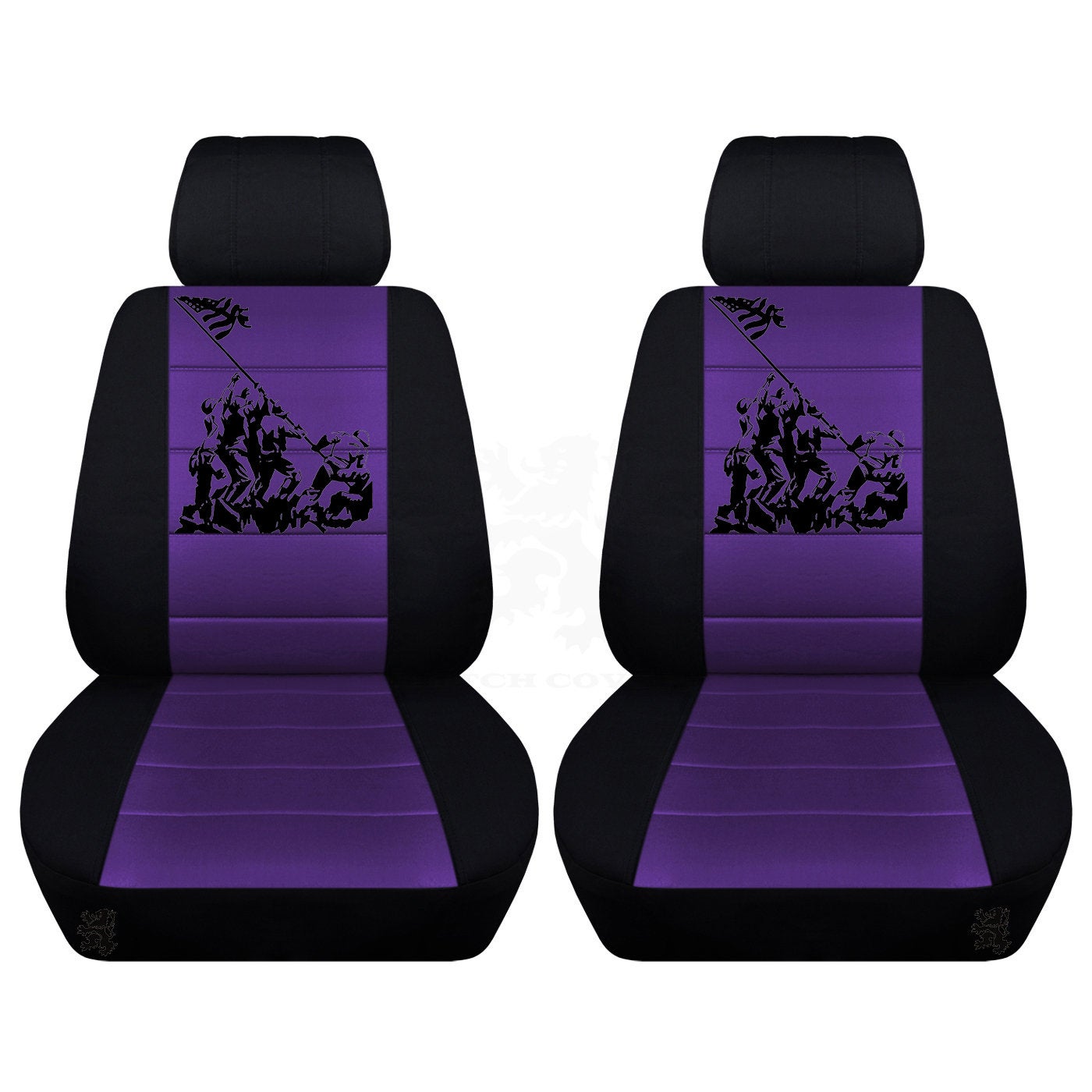 Two Front Seat Covers with an Iwo Jima Design on the Seat Covers Side Airbag Friendly Fits Toyota RAV-4