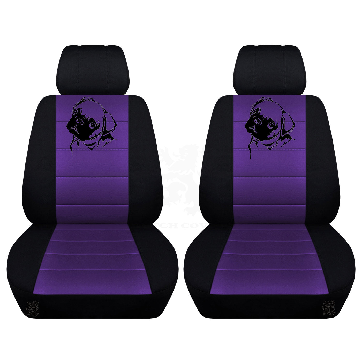 Two Front Two Tone Seat Covers with a PugFits Honda CR-V Side Airbag Friendly