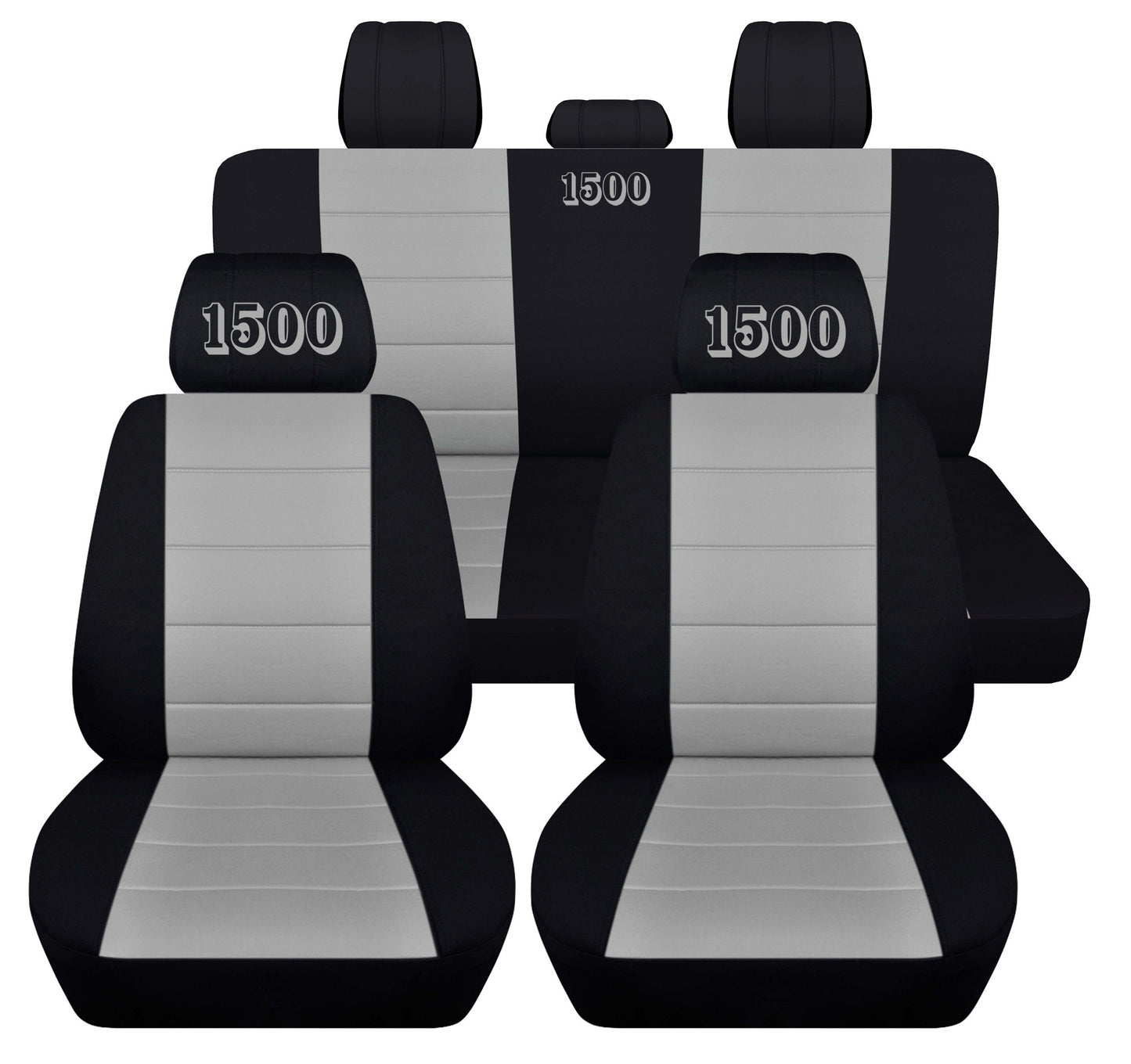 Chevy Silverado - Front and Rear Set - "1500" Headrest Embroidered