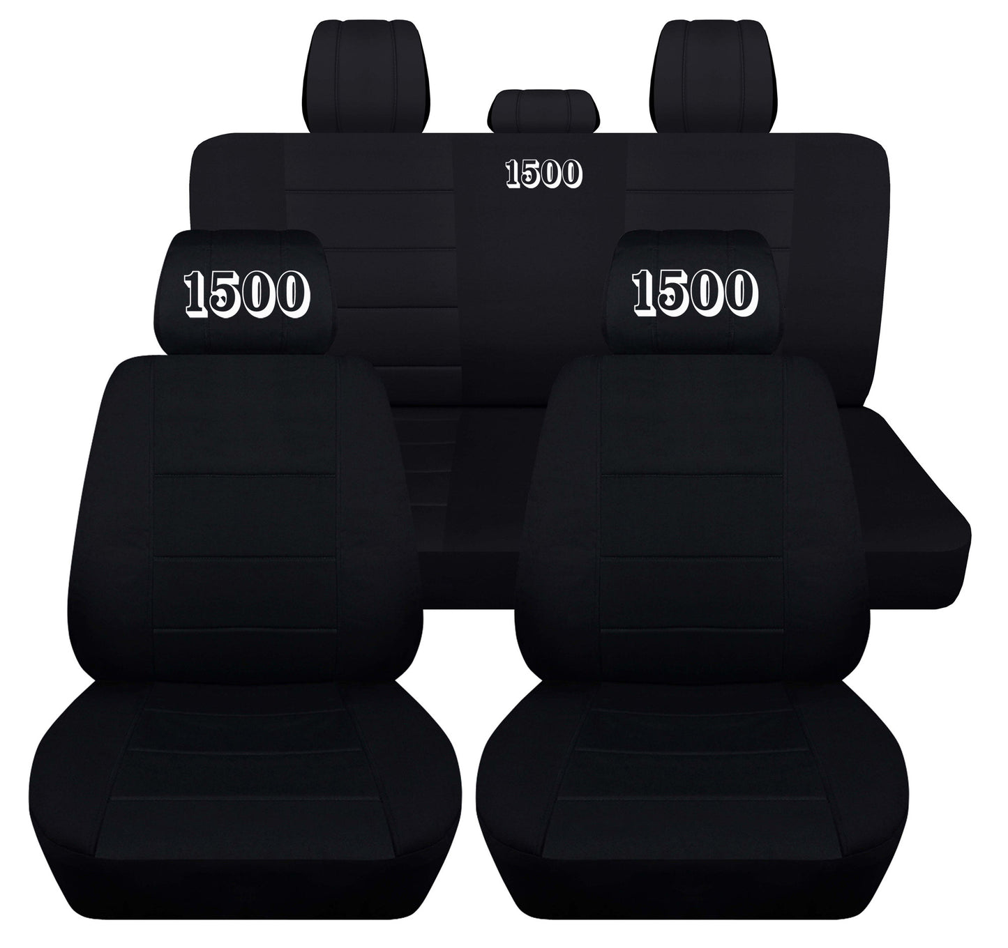 Chevy Silverado - Front and Rear Set - "1500" Headrest Embroidered