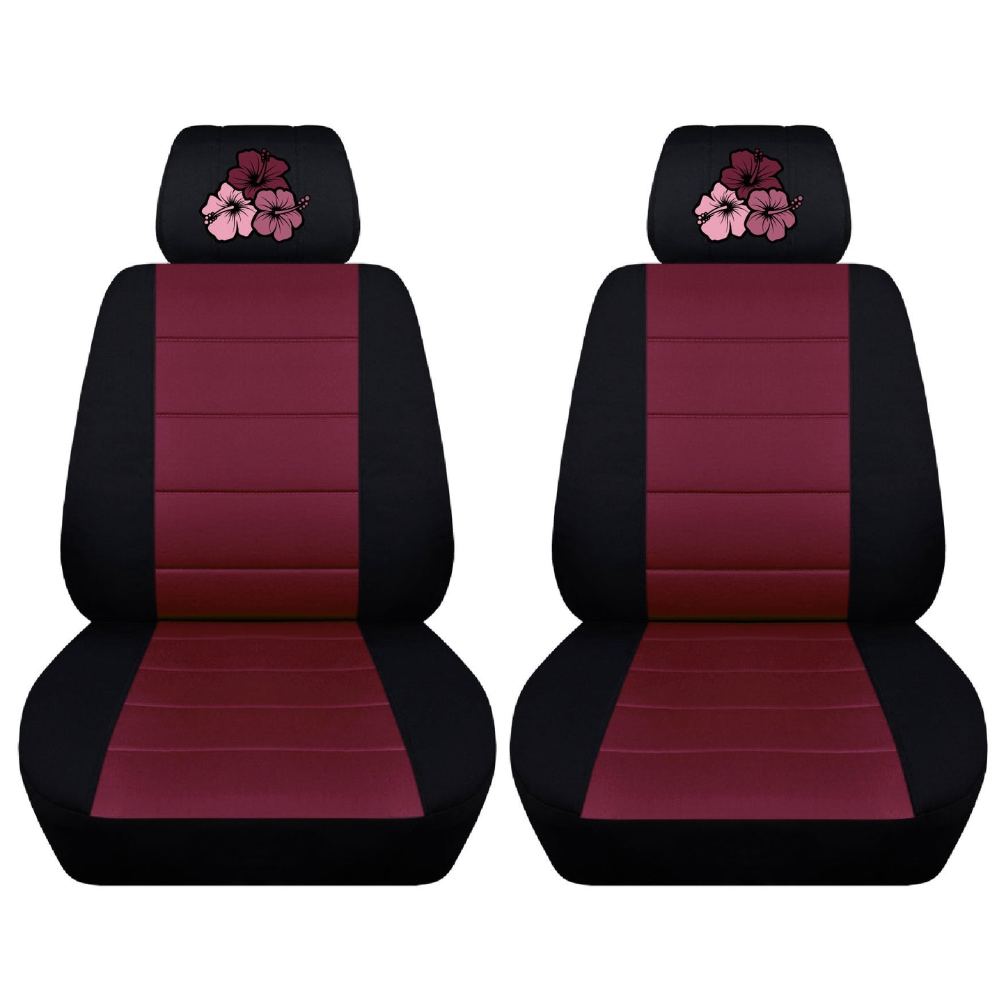 Ford Mustang Seat Covers  Coupe or Convertible Embroidered Hibiscus Flowers