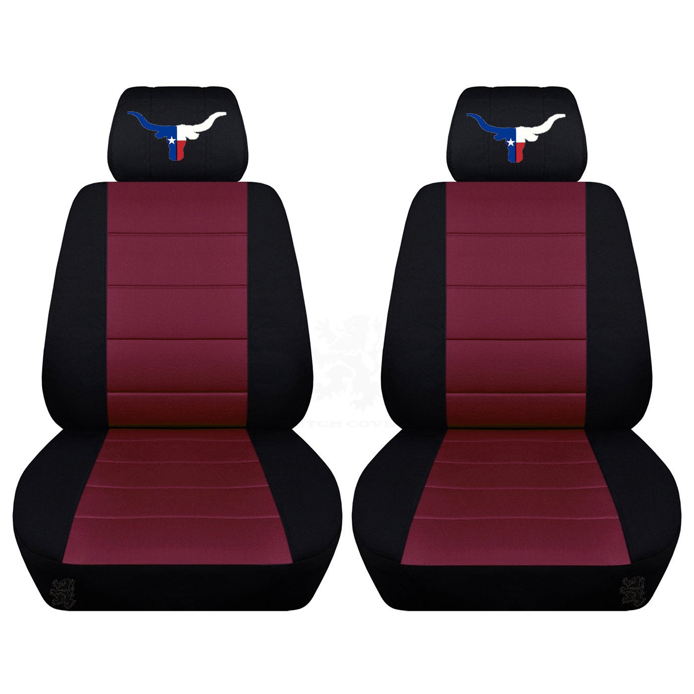 Dodge Ram Car Seat Covers – Texas Bull Embroidered on Headrest Covers