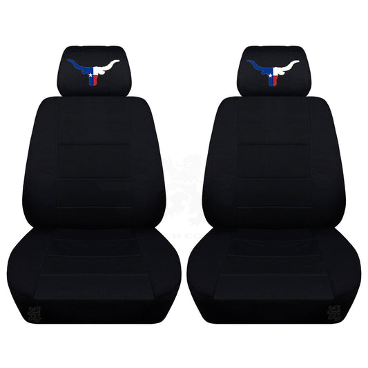 Truck Seat Covers for Ford F150 - Dutch Designed Front Bucket Seat Covers for 2009 to 2014 Ford F150 - Airbag Friendly Embroidered Texas Bull Car Seat Covers