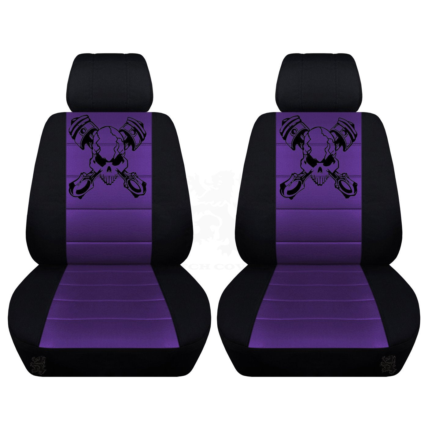 Two Front Piston Skull Seat Covers Made to Fit a Variety of Trucks